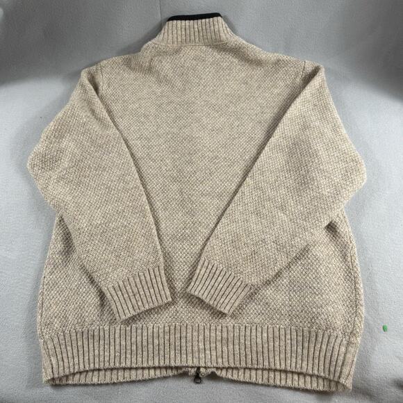 Pendleton Shetland Wool Full Zip Sweater Jacket L Shetland Wool Beige Knit NWT - Picture 12 of 16